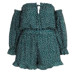 Polka dot ruffle romper